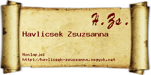 Havlicsek Zsuzsanna névjegykártya